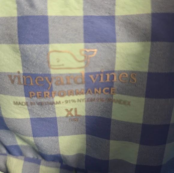 Vineyard Vines Kids XL Button Down Blue Checked - Picture 4 of 4